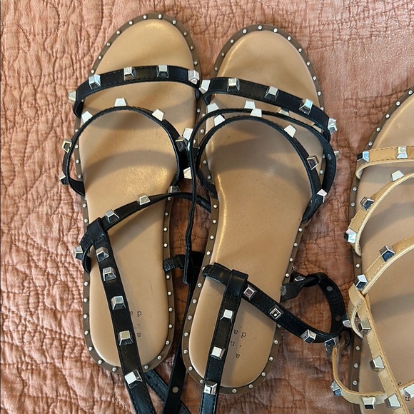 Studded Black and Tan Sandals - Picture 4 of 4